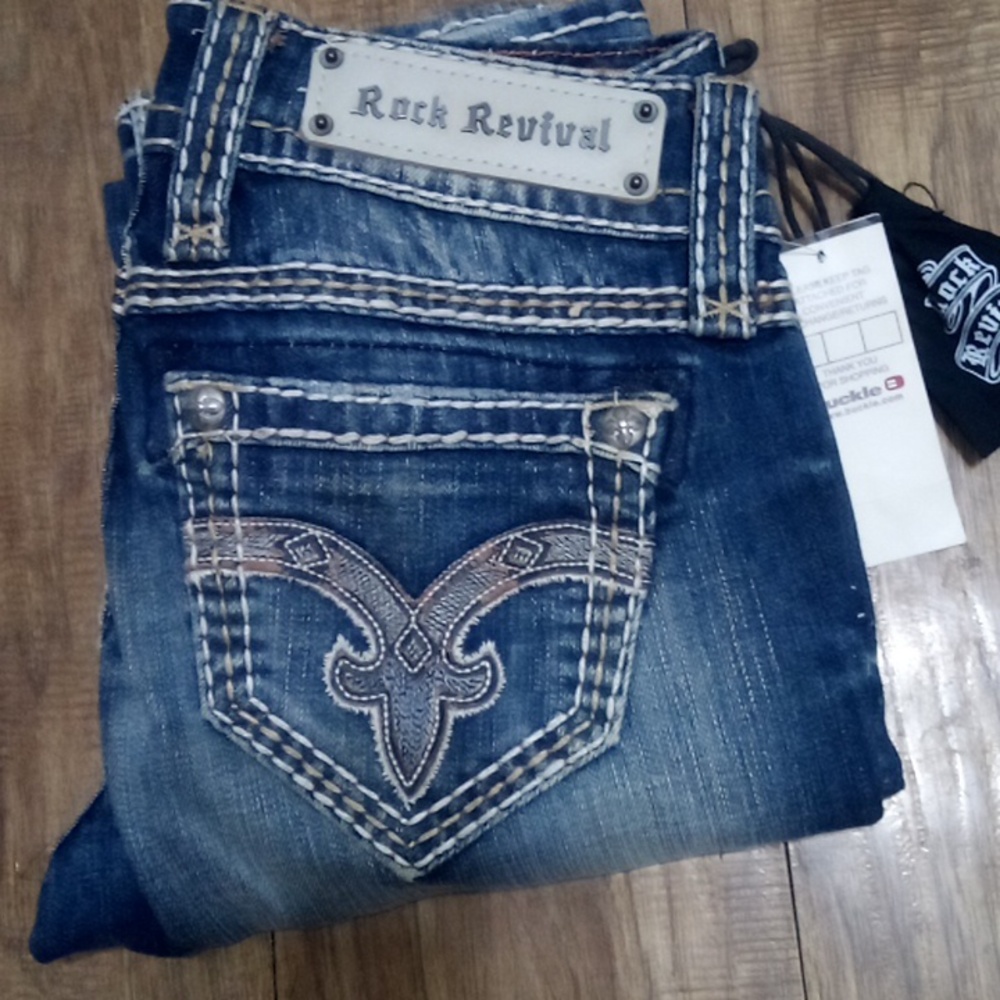 Rock Revival Women's 26 Denisa Skinny Embellished Embroidered Distressed NWT